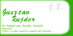 gusztav rujder business card